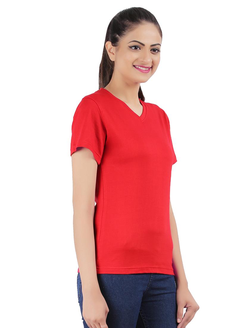v- neck solid tee - 16502951 - Zoom Image - 2