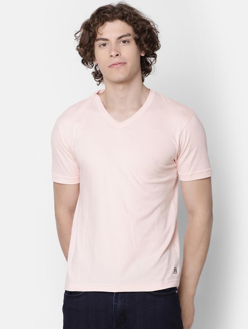 peach solid t-shirt - 16503980 - Zoom Image - 1