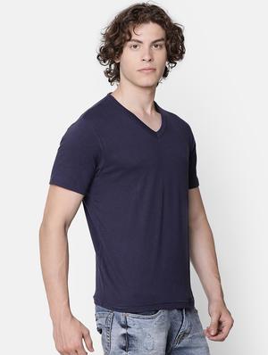blue solid t-shirt - 16503985 - Standard Image - 2