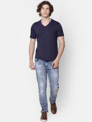 blue solid t-shirt - 16503985 - Standard Image - 4