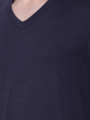 blue solid t-shirt - 16503985 - Standard Image - 5