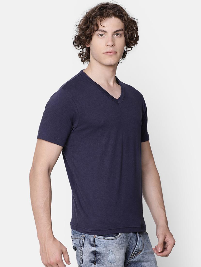 blue solid t-shirt - 16503985 - Zoom Image - 2