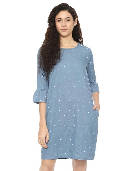 bell sleeved polka dots a-line dress - 16504036 - Very Small Image - 1