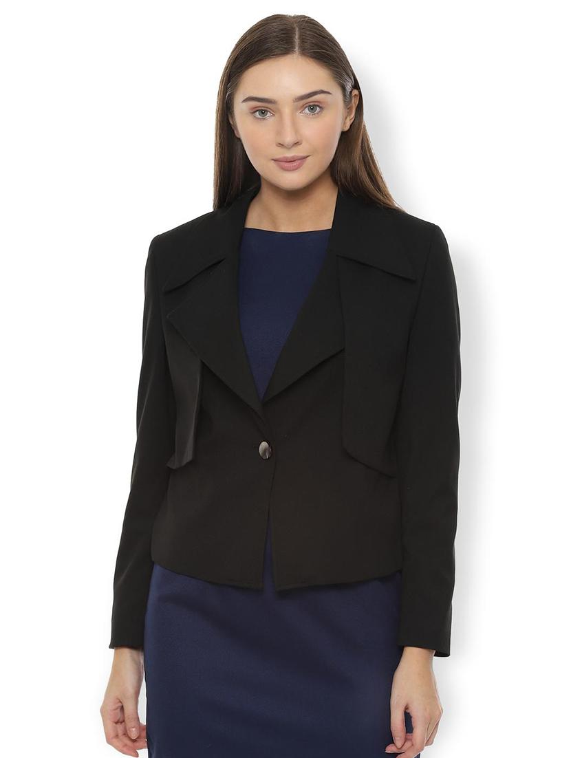 lapel neck solid blazer - 16504149 - Zoom Image - 1