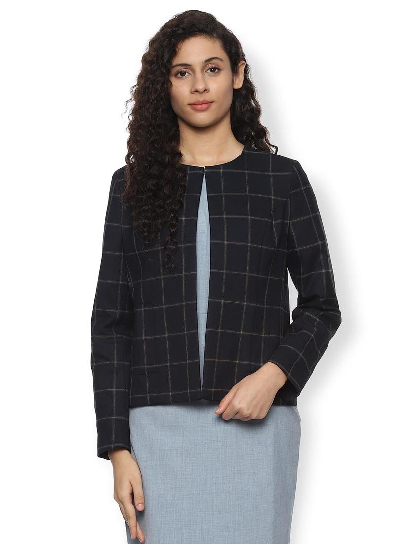 long sleeved checkered blazer - 16504161 - Zoom Image - 1
