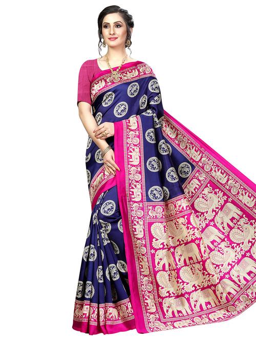 printed mysore silk saree with blouse - 16504453 - Standard Image - 1
