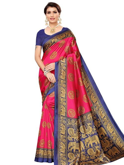printed mysore silk saree with blouse - 16504457 - Standard Image - 1