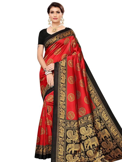 printed mysore silk saree with blouse - 16504459 - Standard Image - 1