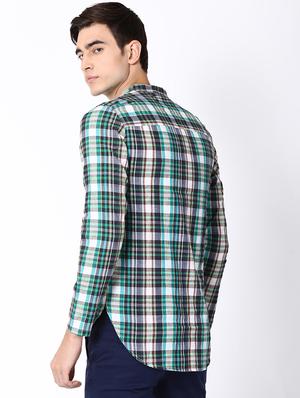 blue checkered short kurta - 16504703 - Standard Image - 3