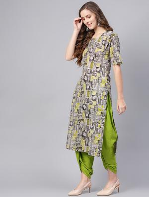 printed straight kurta - 16504815 - Standard Image - 2