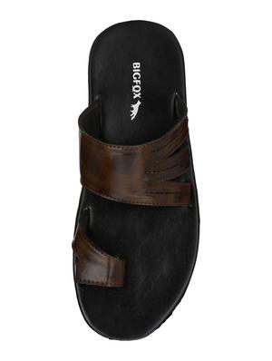 big fox brown leatherette slip on slippers - 16505519 - Standard Image - 4