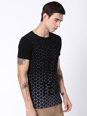 black geometric print t-shirt - 16505605 - Standard Image - 2