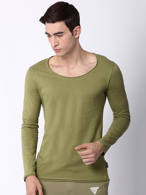 olive green solid t-shirt - 16505609 - Standard Image - 1