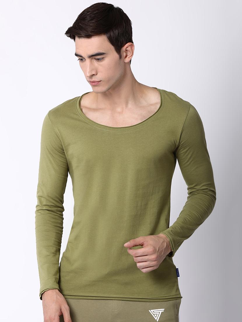 olive green solid t-shirt - 16505609 - Zoom Image - 1