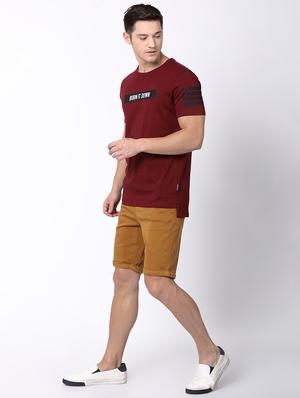 maroon back print t-shirt - 16505612 - Standard Image - 4