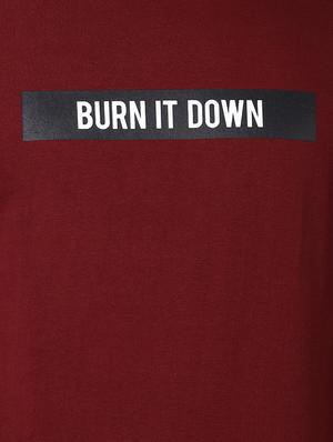 maroon back print t-shirt - 16505612 - Standard Image - 5