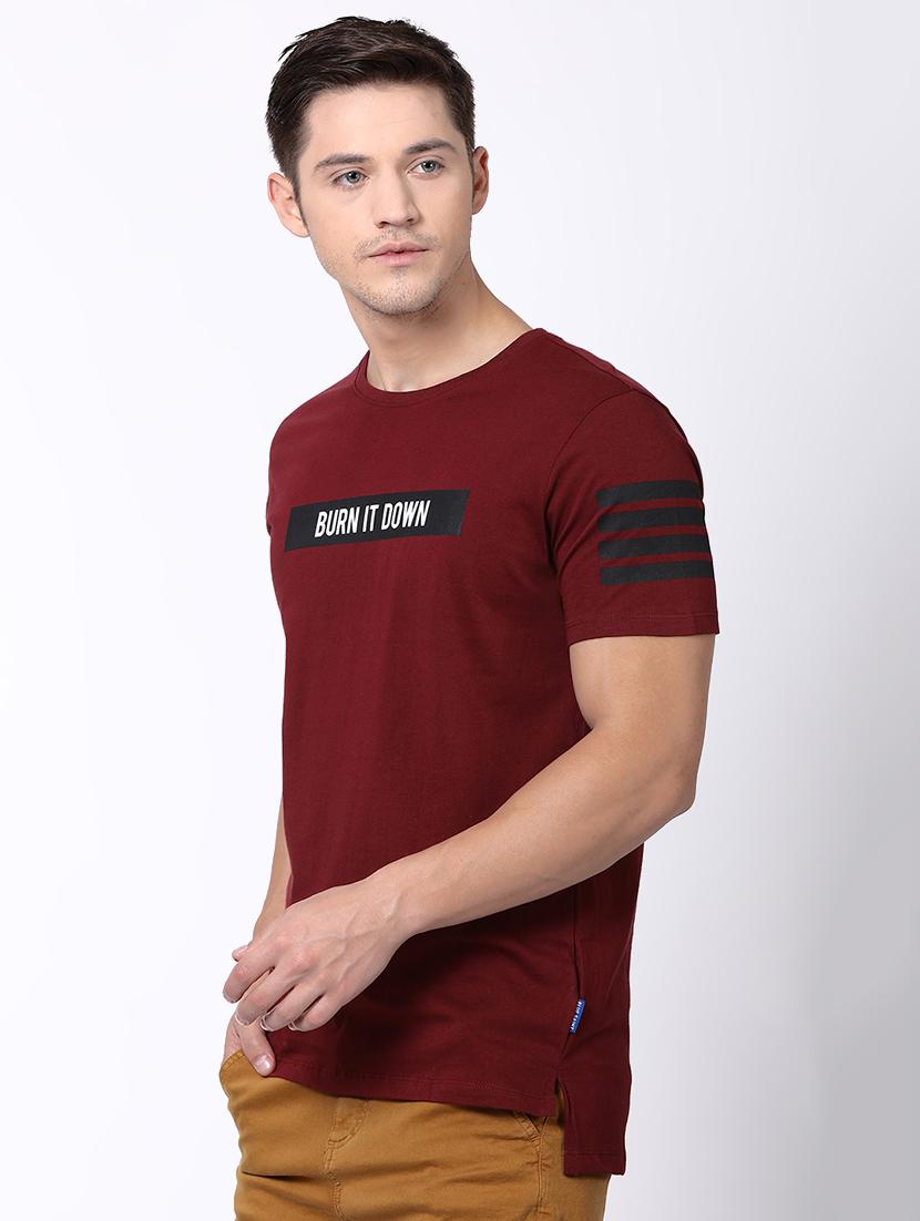 maroon back print t-shirt - 16505612 - Zoom Image - 2