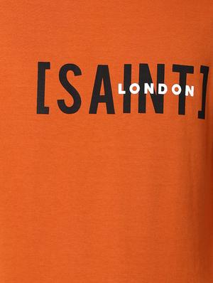 orange typographic print t-shirt - 16505618 - Standard Image - 5