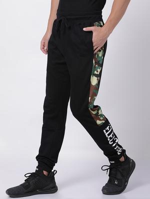 black camouflage side striped full length track pant - 16505655 - Standard Image - 2