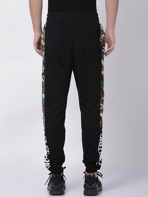 black camouflage side striped full length track pant - 16505655 - Standard Image - 3