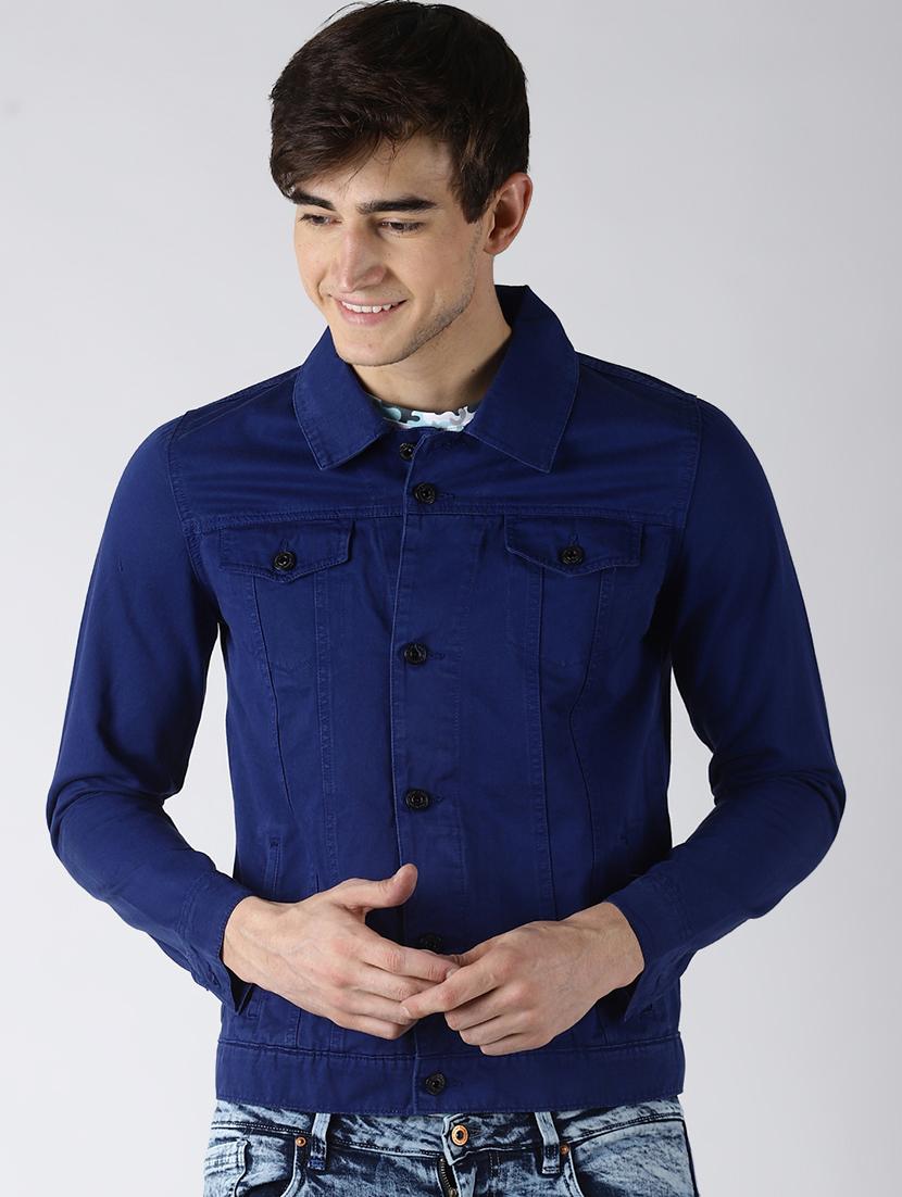 blue solid denim jacket - 16505763 - Zoom Image - 1