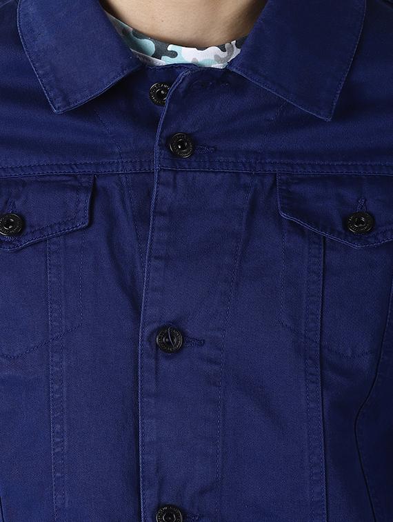 blue solid denim jacket - 16505763 - Zoom Image - 5
