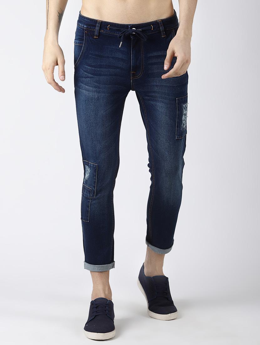 blue light washed ripped denim jeans - 16505807 - Zoom Image - 1