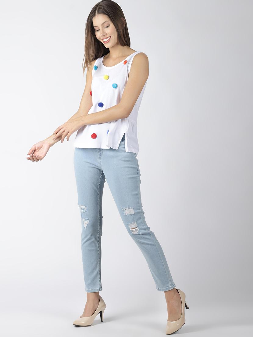 high rise distressed jeans - 16505809 - Zoom Image - 4