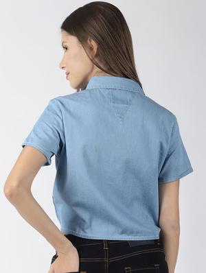 tie front print detail shirt - 16506233 - Standard Image - 3