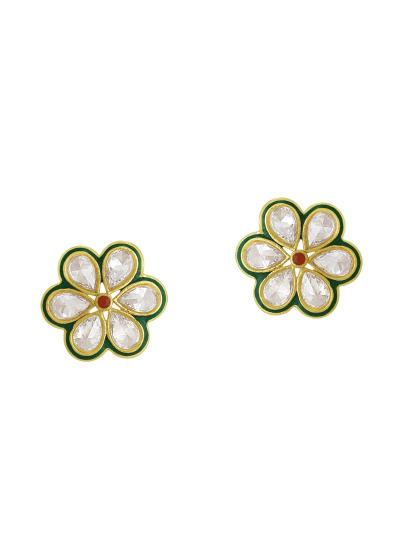 gold metal studs earring - 16506432 - Zoom Image - 1