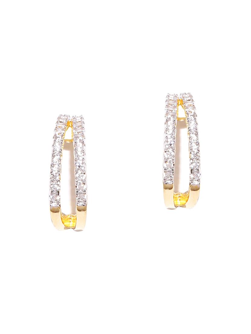 gold silver studs earring - 16506452 - Zoom Image - 1