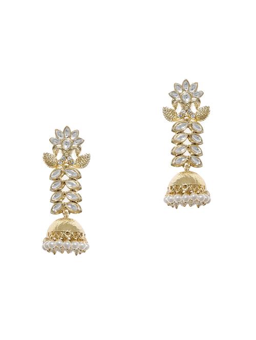 gold metal jhumka earring - 16506571 - Standard Image - 1