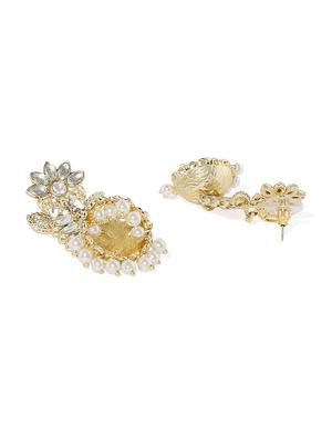 gold metal jhumka earring - 16506571 - Standard Image - 2