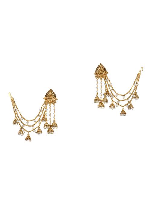 gold metal jhumka earring - 16506684 - Standard Image - 1