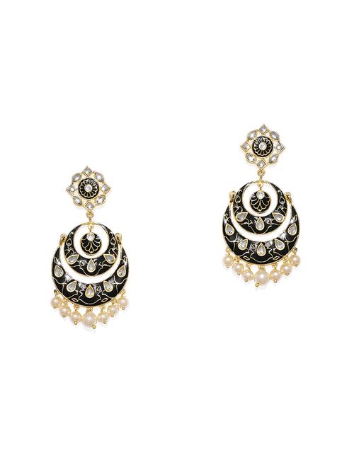 gold metal chandballi earring - 16506689 - Standard Image - 1
