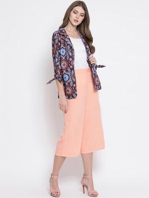 lapel neck tie knot sleeved jacket - 16506745 - Standard Image - 4