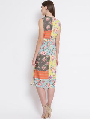 draw string floral a-line dress - 16506749 - Standard Image - 4