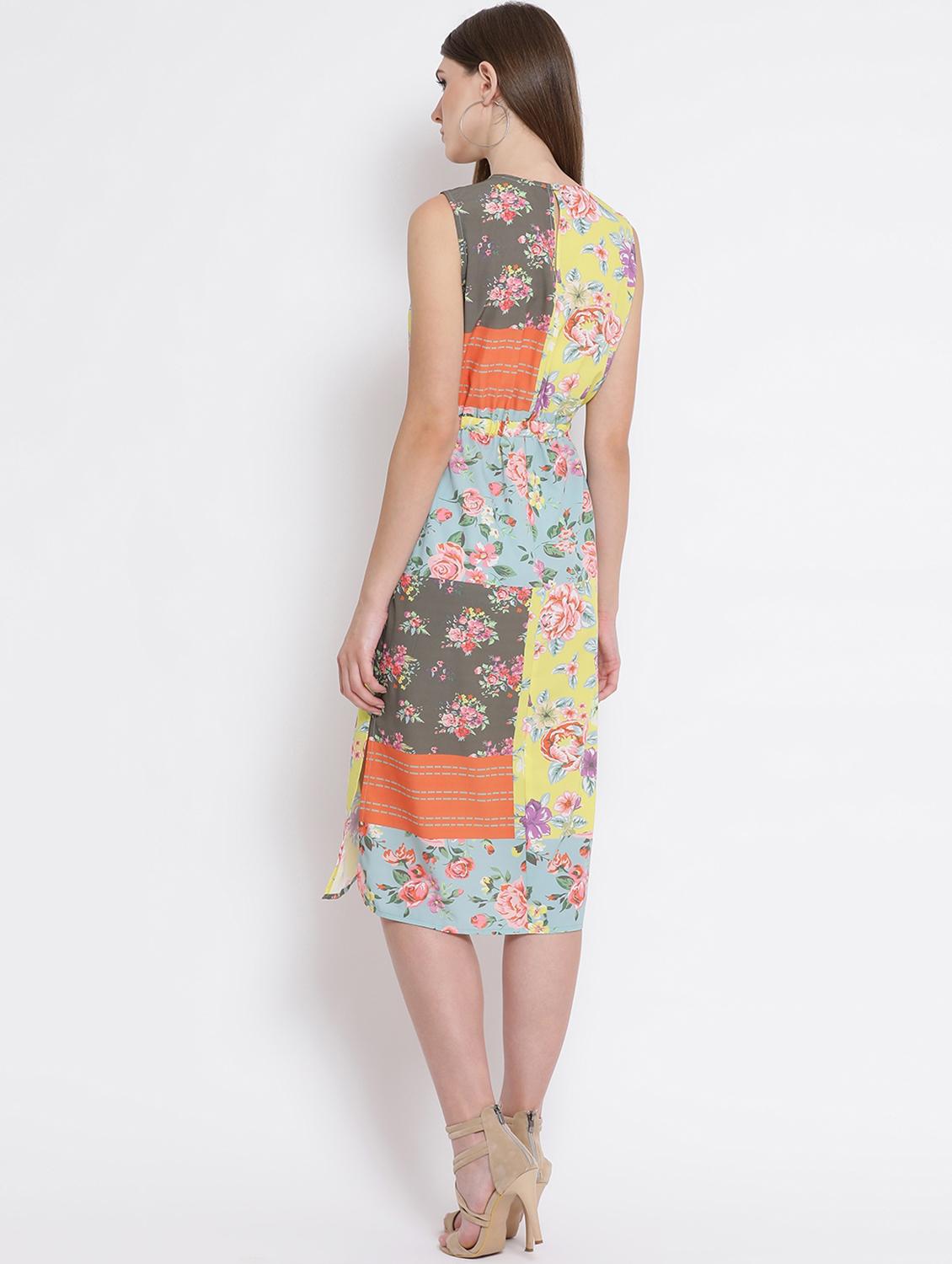 draw string floral a-line dress - 16506749 - Zoom Image - 4