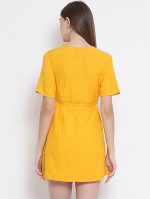 tie knot button detail wrap dress - 16506769 - Standard Image - 3