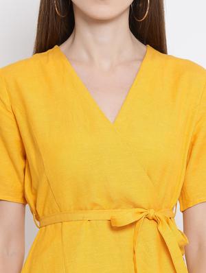 tie knot button detail wrap dress - 16506769 - Standard Image - 5