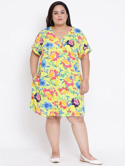 v neck pocket detail floral a-line dress - 16506784 - Standard Image - 1