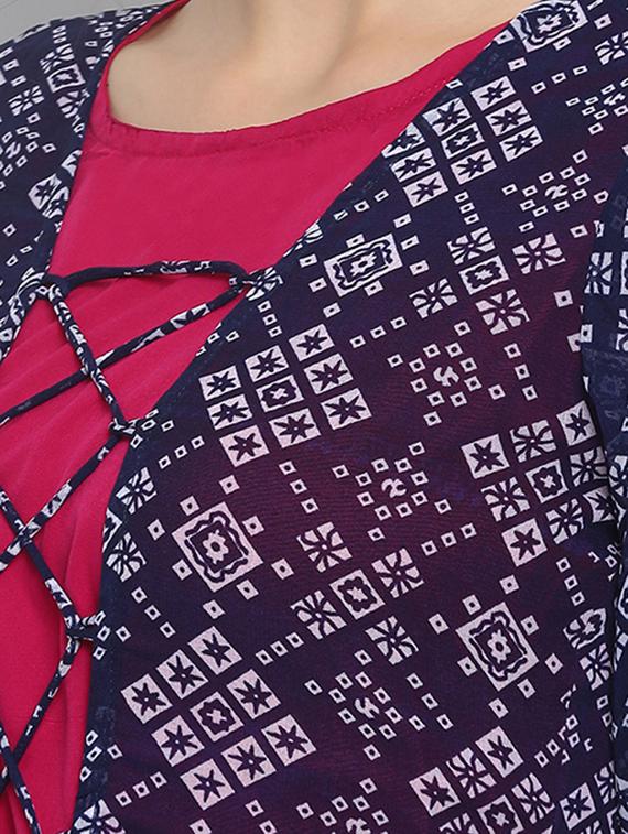 printed layered kurta - 16506822 - Zoom Image - 4