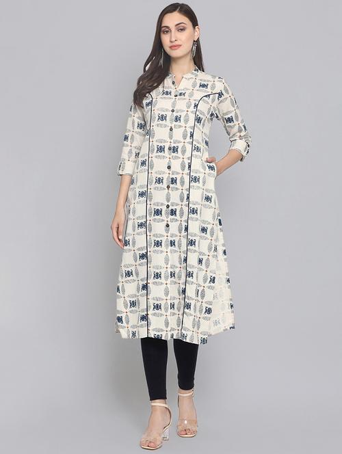 printed straight kurta - 16506827 - Standard Image - 1