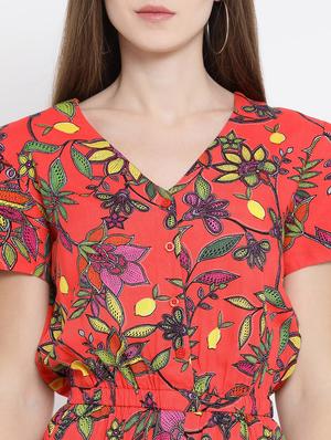 v neck floral jumpsuit - 16506883 - Standard Image - 5
