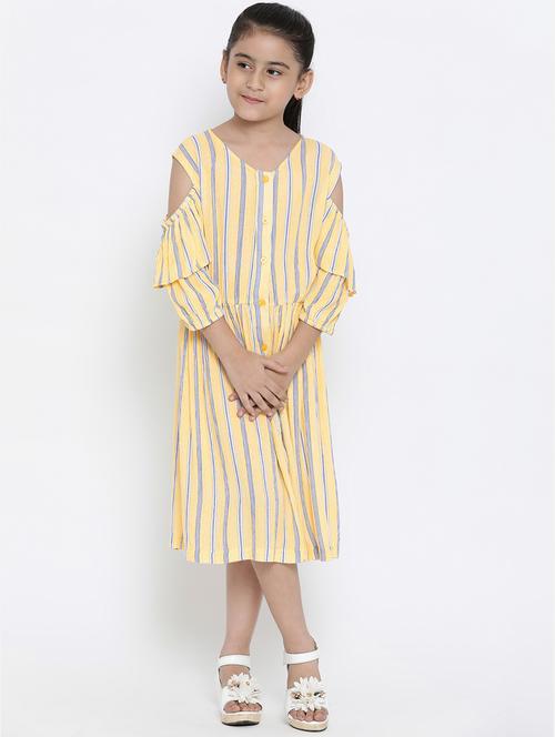 cold shoulder striped dress - 16507043 - Standard Image - 1