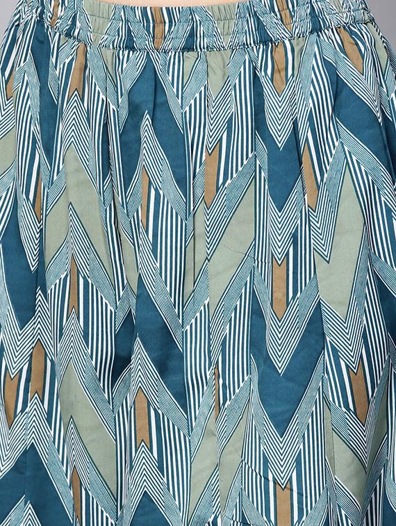 chevron printed kurta palazzo set - 16507230 - Zoom Image - 6