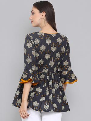 bell sleeved gathered top - 16507277 - Standard Image - 3