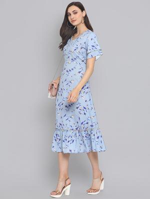 gathered hem floral a-line dress - 16507422 - Standard Image - 4