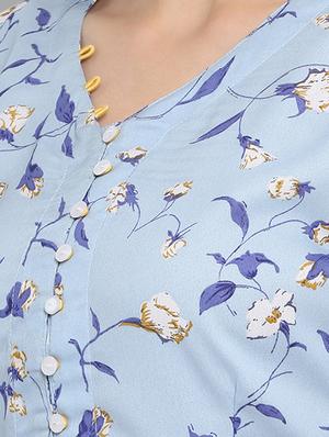 gathered hem floral a-line dress - 16507422 - Standard Image - 5