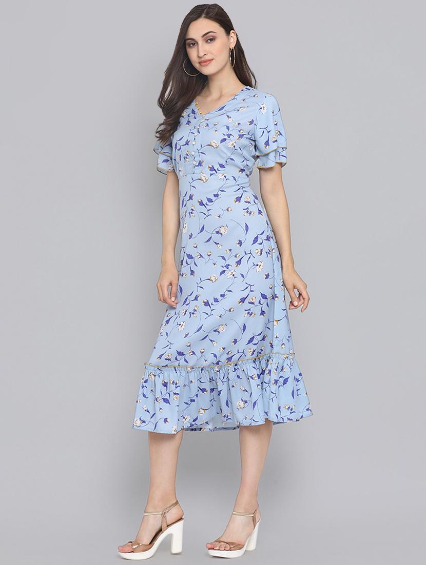 gathered hem floral a-line dress - 16507422 - Zoom Image - 2